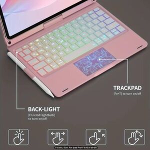 Pink IPAD backlit swivel magic Keyboard with Trackpad IPAD AIR 4, 5 IPAD PRO